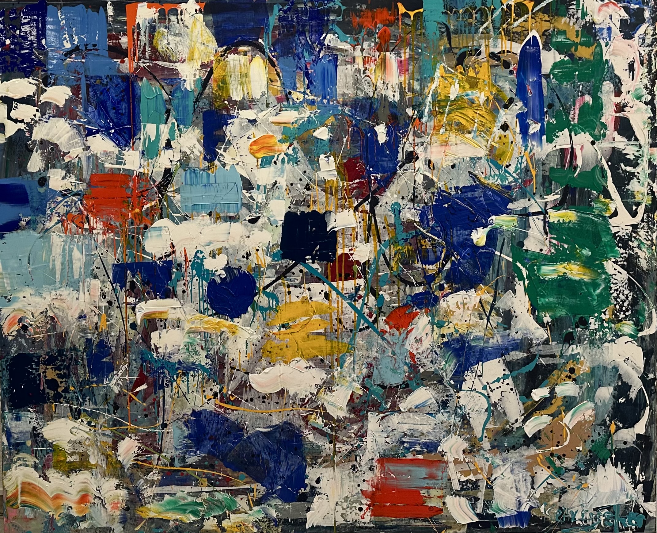 Street Art Blue Series 96x72 2025 $22,000